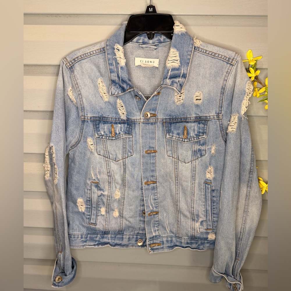 CISONO Distressed Denim Jacket – Size M